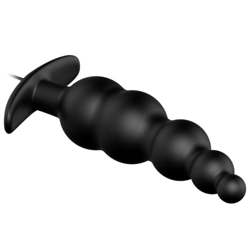 PRETTY LOVE - ANAL PLUG SILICONE EXTRA STIMULATION AND 12 VIBRATION MODES BLACK