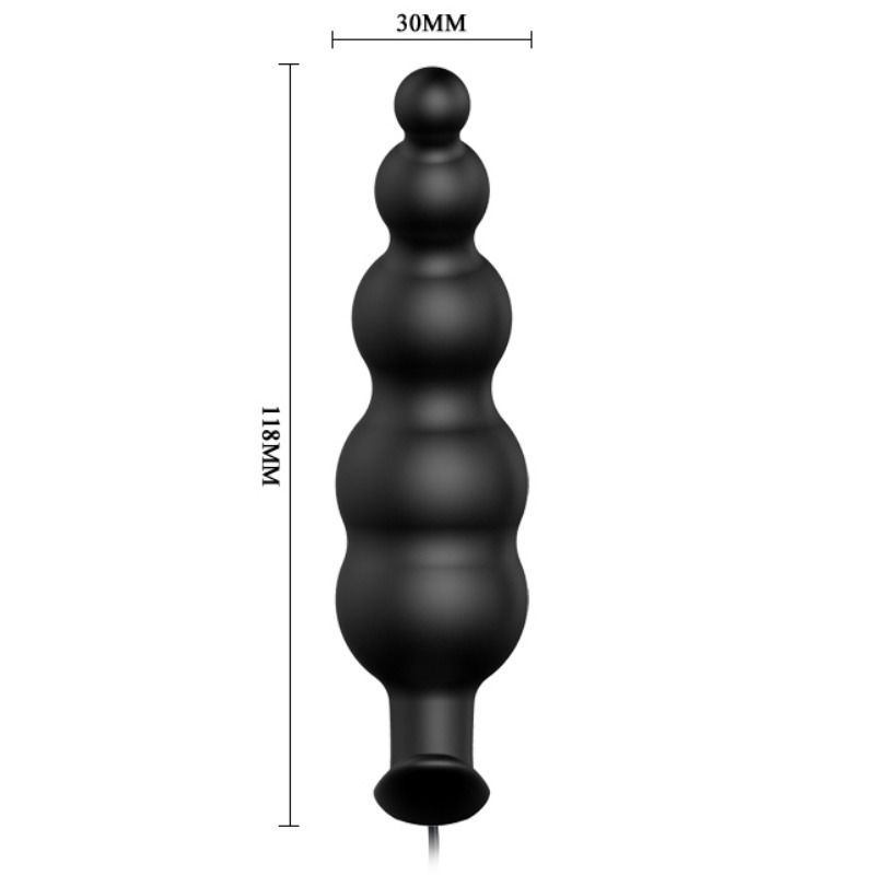 PRETTY LOVE - ANAL PLUG SILICONE EXTRA STIMULATION AND 12 VIBRATION MODES BLACK