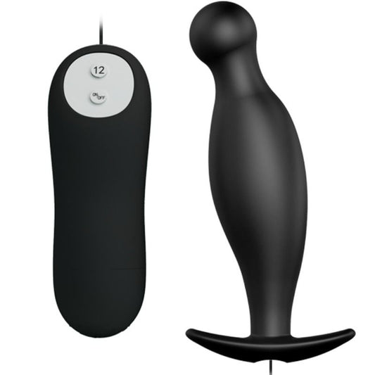 PRETTY LOVE - PLUG ANAL SILICONE 12 MODES DE VIBRATIONS NOIR