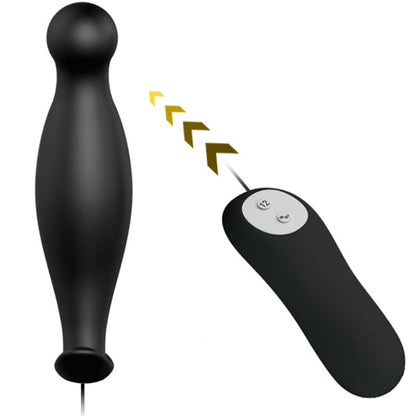 PRETTY LOVE - PLUG ANAL SILICONE 12 MODES DE VIBRATIONS NOIR