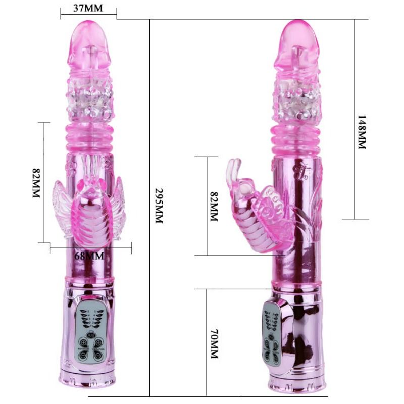 BAILE - RECHARGEABLE VIBRATOR WITH ROTATION AND THROBBING BUTTERF STIMULATOR