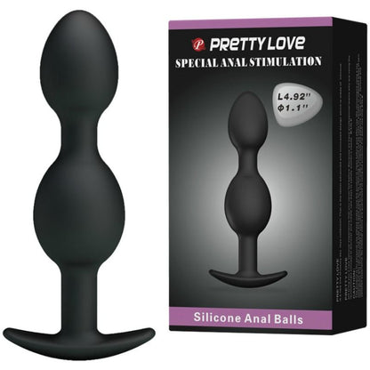 PRETTY LOVE - BOLAS ANALES DE SILICONA 12,5 CM NEGRAS