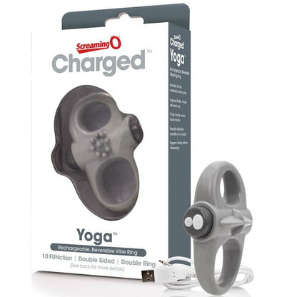 SCREAMING O - ANILLO VIBRADOR RECARGABLE YOGA GRIS