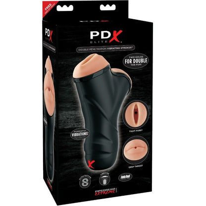 PDX ELITE - DOUBLE PENETRATION VIBRATING STROKER