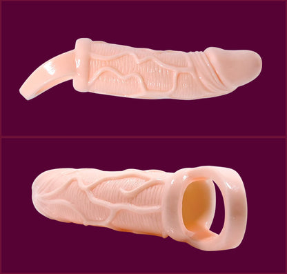 BAILE - FUNDA EXTENSORA DE PENE CON VIBRACIÓN Y CORREA PARA TESTICULOS 13,5 CM