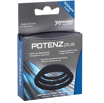 JOYDIVISION POTENZDUO - SET DE 3 ANILLOS NEGROS - S, M, L