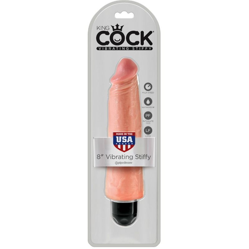 KING COCK - 20.3 CM VIBRATING STIFFY FLESH