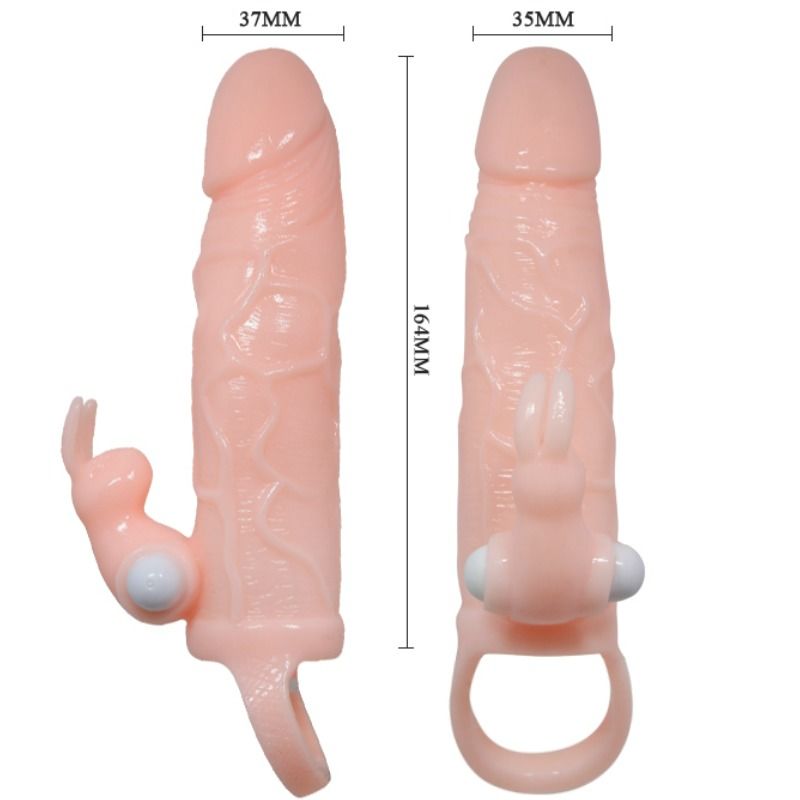 BAILE - FUNDA PARA PENE BRAVE MAN CON CONEJO Y DOBLE MOTOR CARNE 16,5 CM