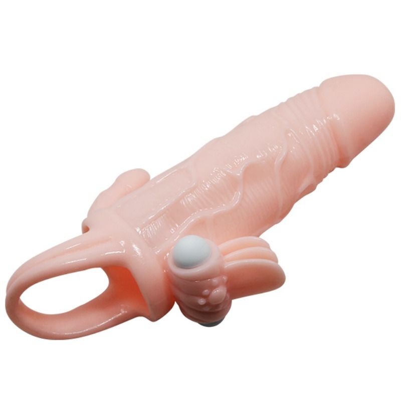 BAILE - BRAVE MAN PENIS COVER WITH CLIT AND ANAL STIMULATION FLESH 16.5 CM