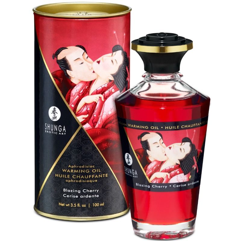 SHUNGA - HUILE DE MASSAGE EFFET CHALEUREUX SAVEUR INTENSE DE CERISE 100 ML