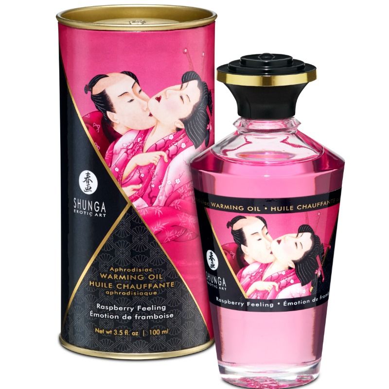 SHUNGA - HUILE DE MASSAGE EFFET CHALEUREUX SAVEUR INTENSE DE FRAMBOISE 100 ML