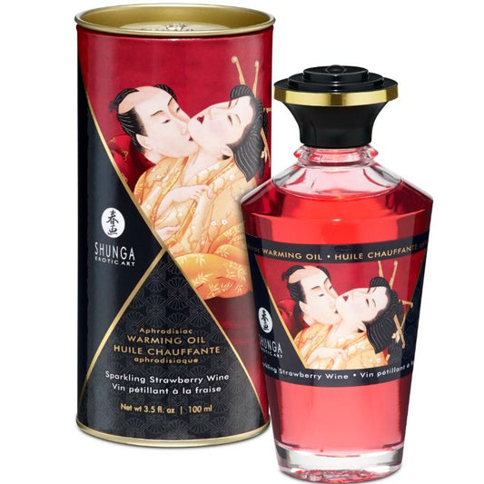 SHUNGA - ACEITE DE MASAJE EFECTO CALOR FRESAS Y CAVA 100 ML