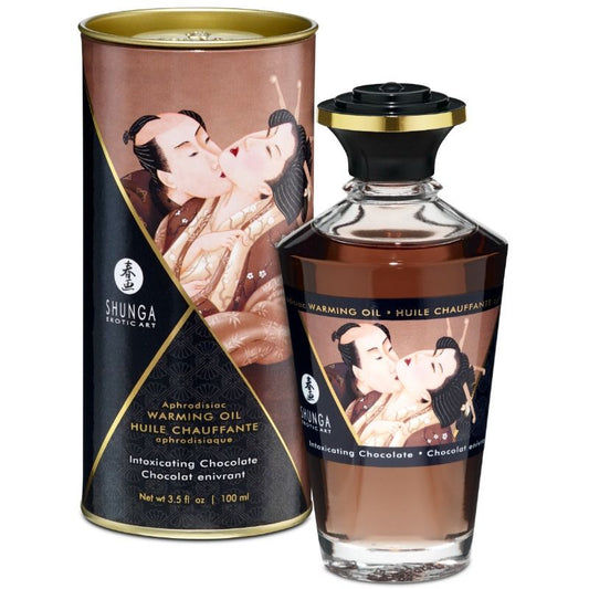 SHUNGA - HUILE DE MASSAGE AVEC EFFET CHALEUREUX GOÛT CHOCOLAT INTENSE 100 ML