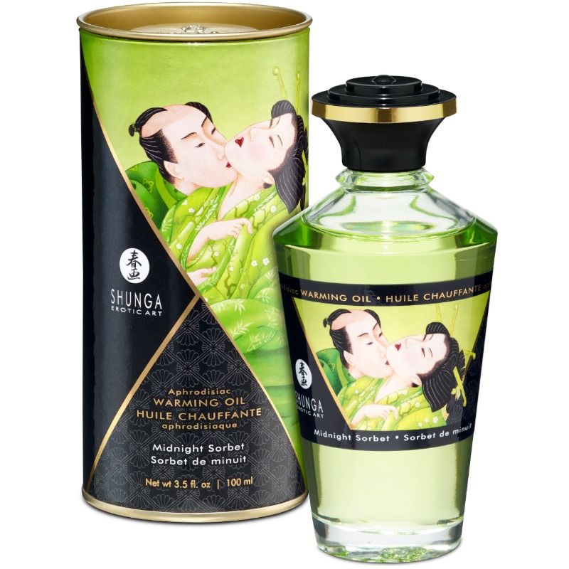 SHUNGA - HUILE DE MASSAGE AVEC EFFET CHALEUR SAVEUR SORBT DE MINUIT 100 ML