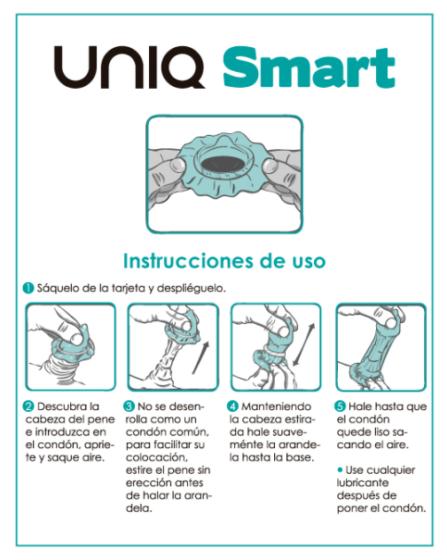 UNIQ - PRÉSERVATIFS SMART SANS LATEX PRÉ-ÉRECTION 3 UNITÉS