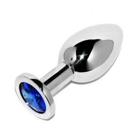 METAL HARD - PLUG ANAL DIAMANT BLEU PETIT 5.71CM