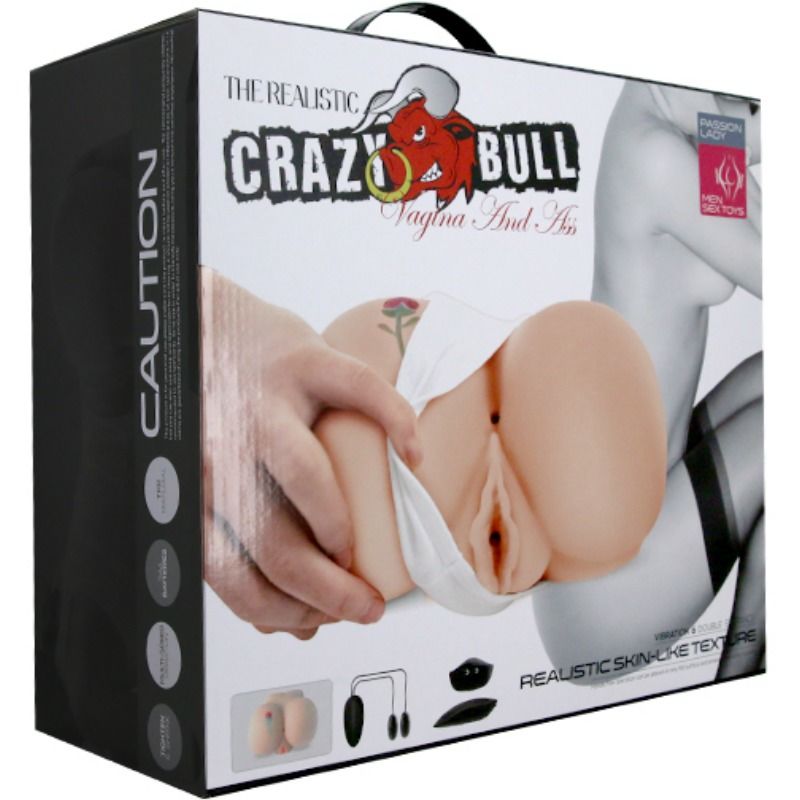 CRAZY BULL - VAGINA Y ANO CON TATUAJE REALISTA CON VIBRACIÓN