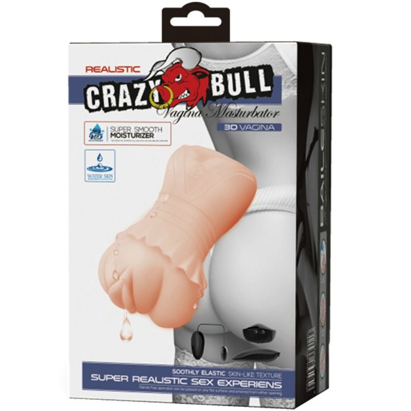 CRAZY BULL - MASTURBADOR DE VAGINA WATER SKIN CON BALAS VIBRATORIAS