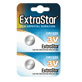 EXTRASTAR - PACK DE 2 PILES CR1220 3V