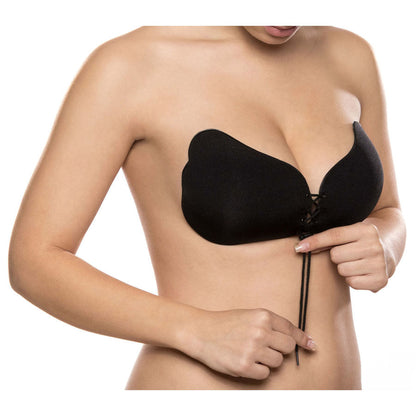 BYE-BRA - Sujetador push-up con encaje, copa C, color negro