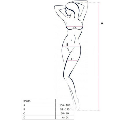 PASIÓN - MUJER BS013 BODYSTOCKING BLANCO TALLA ÚNICA