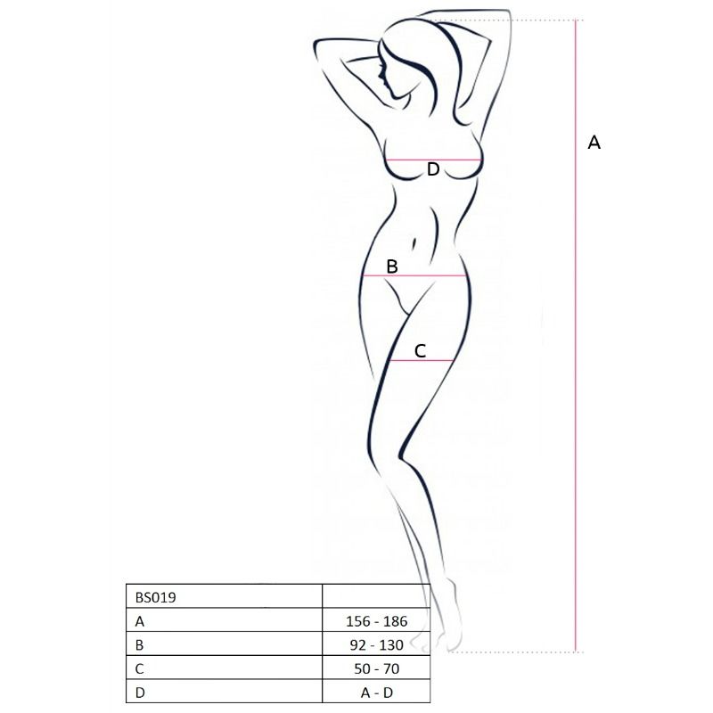 PASIÓN - MUJER BS019 BODYSTOCKING BLANCO TALLA ÚNICA