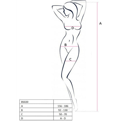 PASIÓN - MUJER BS020 BODYSTOCKING BLANCO TALLA ÚNICA