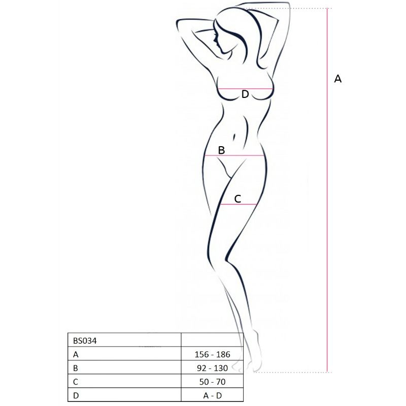 PASSION - BODYSTOCKING FEMME BS034 NOIR TAILLE UNIQUE