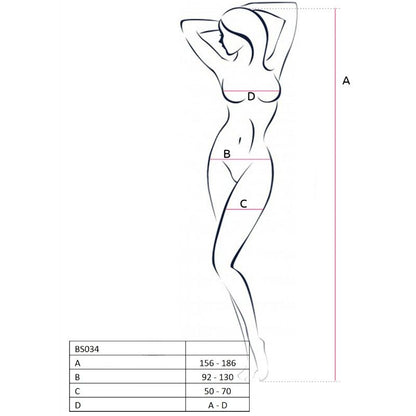 PASSION - BODYSTOCKING FEMME BS034 NOIR TAILLE UNIQUE