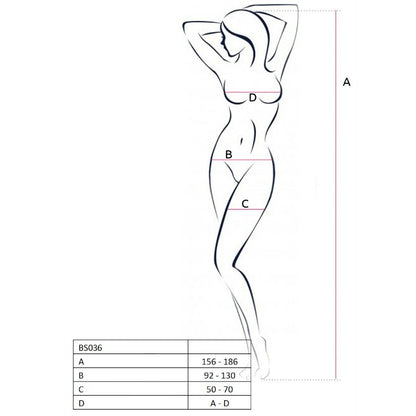 PASIÓN - MUJER BS036 BODYSTOCKING BLANCO TALLA ÚNICA