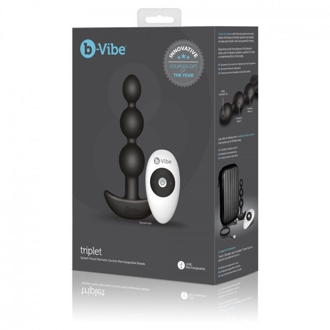 B-VIBE - PERLAS ANALES DE CONTROL REMOTO TRIPLET NEGRAS