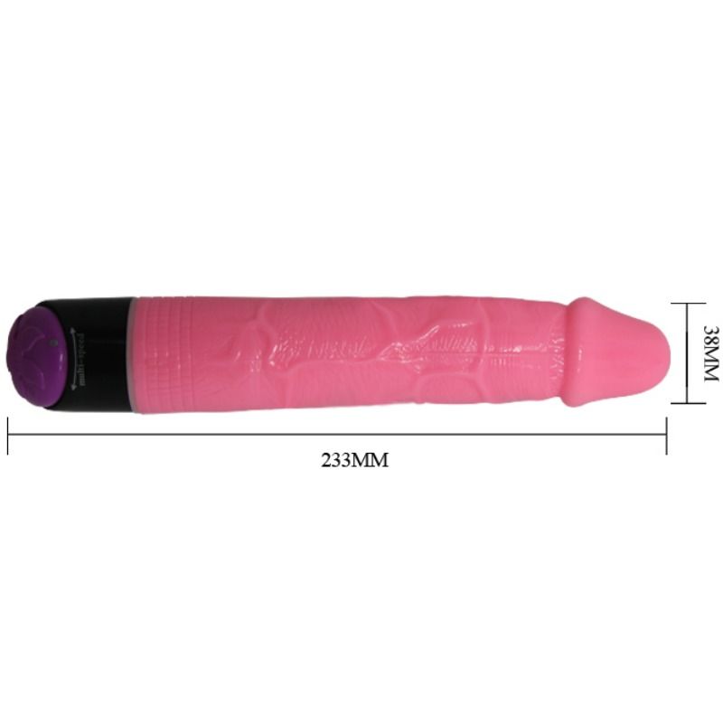 BAILE - COLORFUL SEX REALISTIC VIBRATOR PINK 23 CM