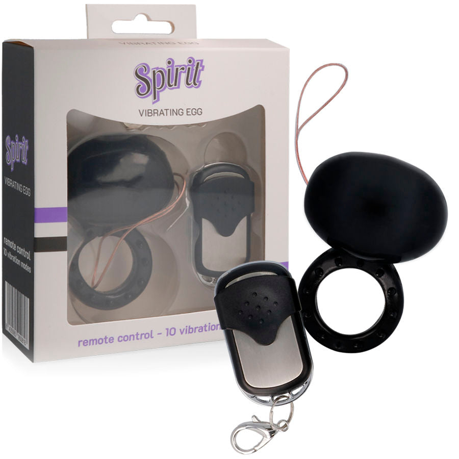 SPIRIT - ANILLO VIBRADOR PARA PENE CON CONTROL REMOTO NEGRO