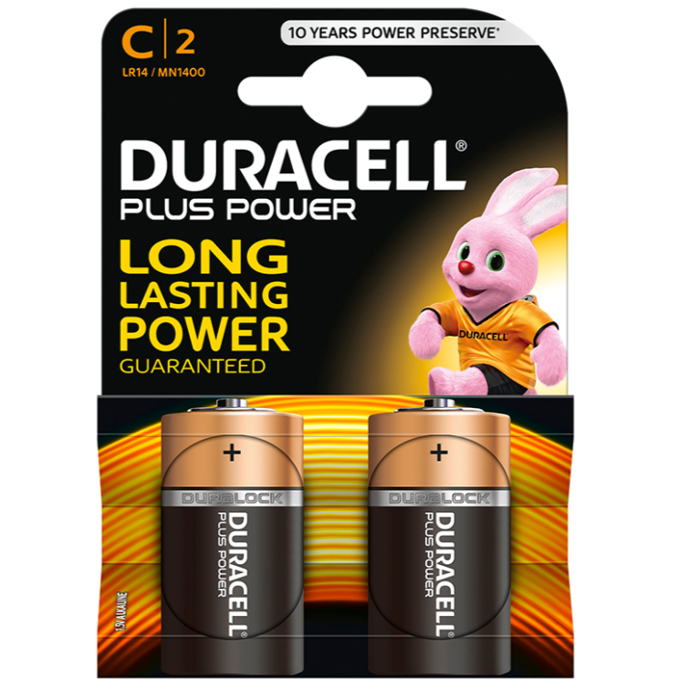 DURACELL - PILE PLUS POWER C LR14 2 UNITÉS