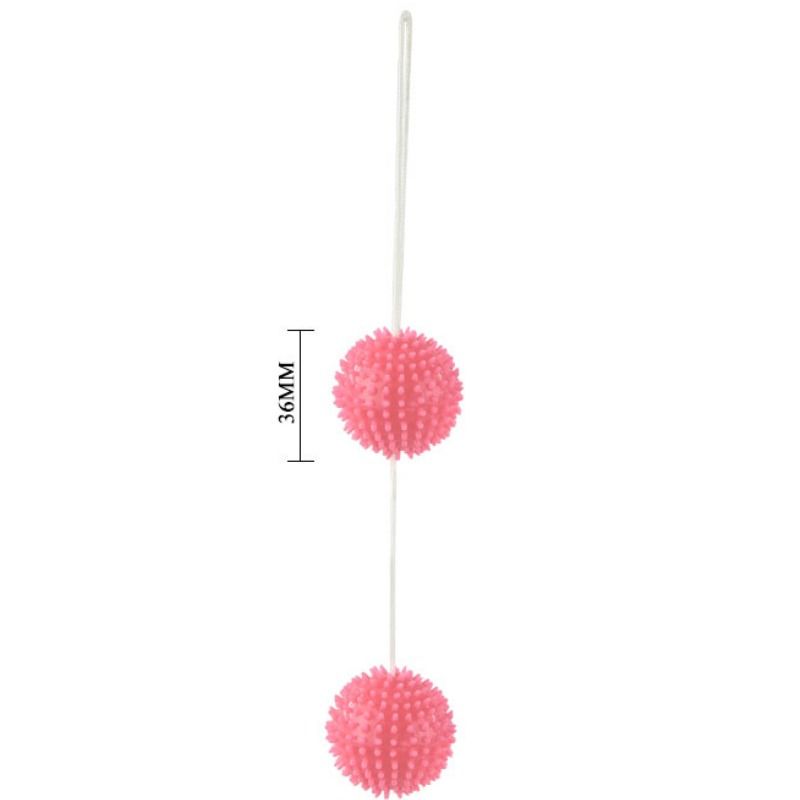 BAILE - BOLAS TEXTURIZADAS DE COLOR ROSA DE 3,6 CM PARA UN PLACER PROFUNDO