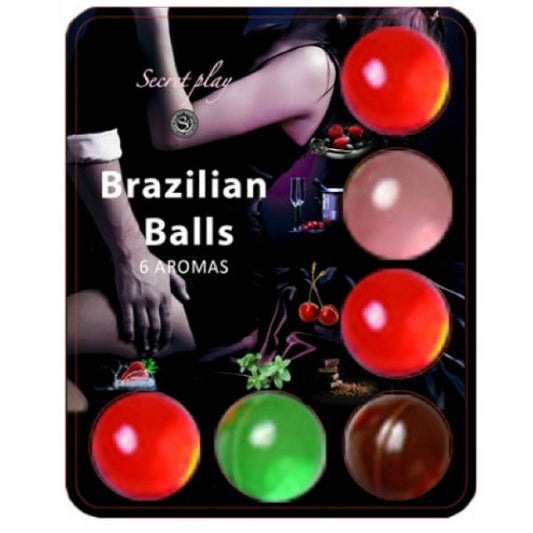 SECRETPLAY - LUBRIFIANT POUR BOULES BRÉSILIENS HOT BALLS 6 UNITÉS