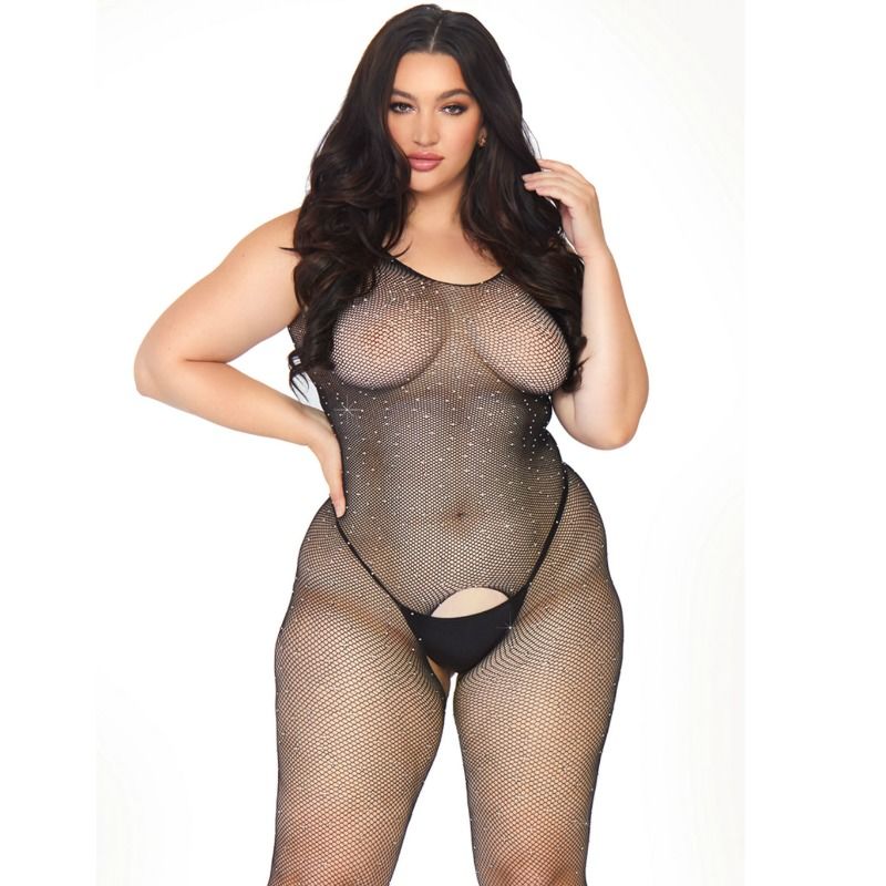 LEG AVENUE - BODYSTOCKING EN RÉSILLE CRYSTALISÉE 1X-2X