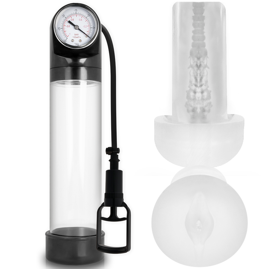 PUMP ADDICTED - RX9 TRANSPARENT ERECTION PUMP WITH MASTURBATOR