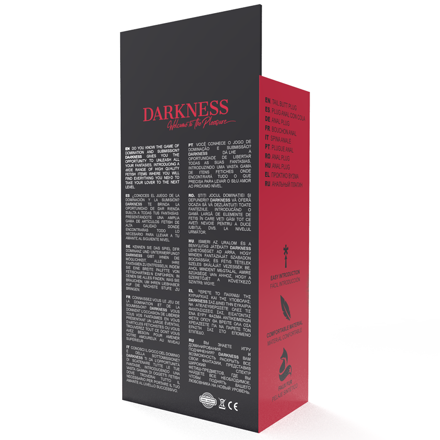 DARKNESS - PLUG ANAL EXTRA CON COLA NEGRO 7 CM