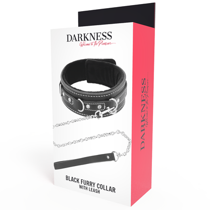 DARKNESS - HIGH QUALITY LEATHER COLLAR WITH LEASH