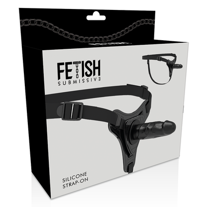 FETISH SUBMISSIVE HARNESS - REALISTIC BLACK SILICONE 15 CM