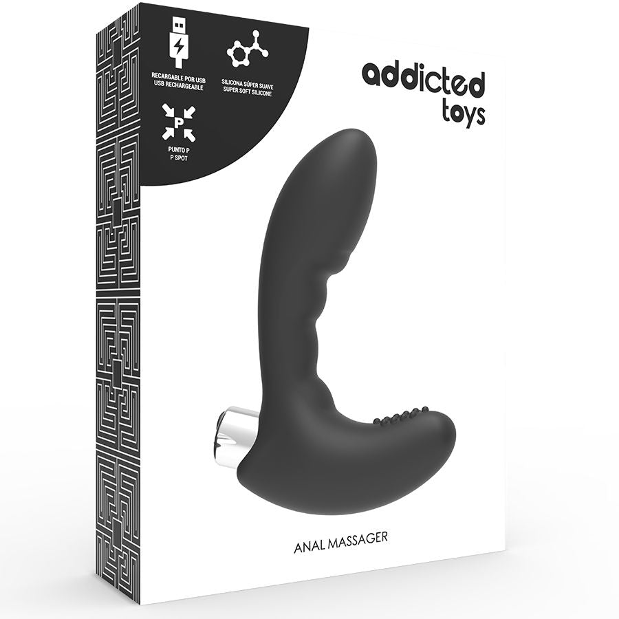 ADDICTED TOYS - VIBRADOR PROSTATICO RECARGABLE MODELO 4 - NEGRO