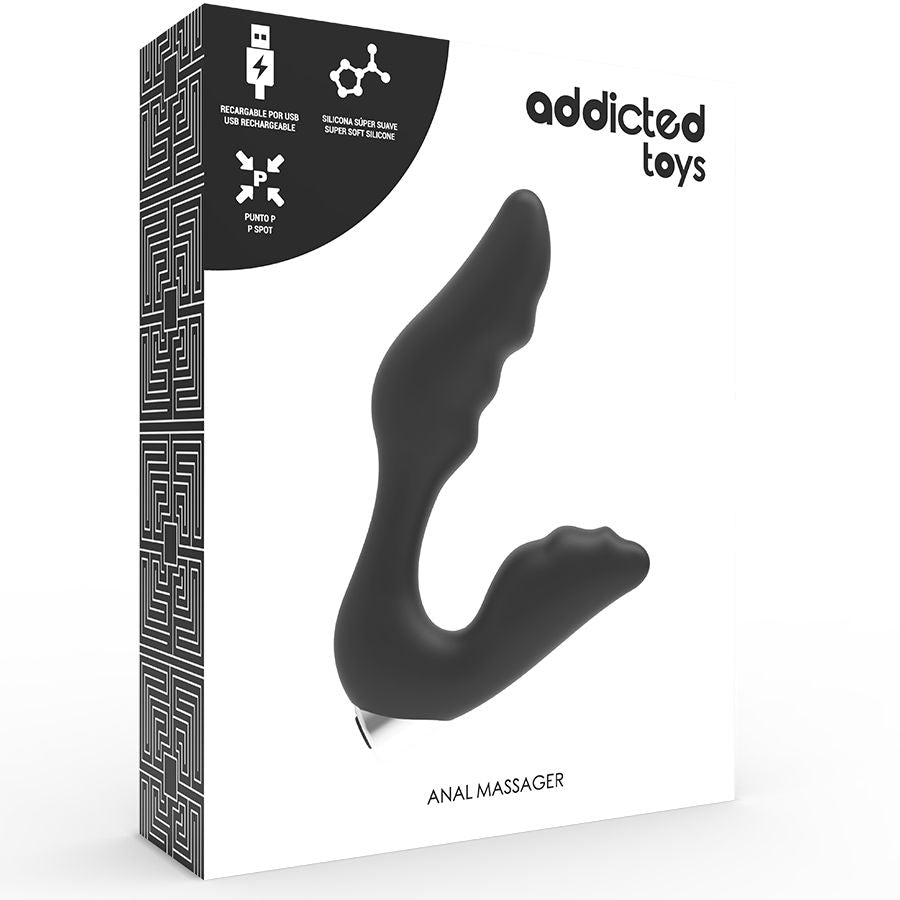 ADDICTED TOYS - VIBRADOR PROSTATICO RECARGABLE MODELO 6 - NEGRO