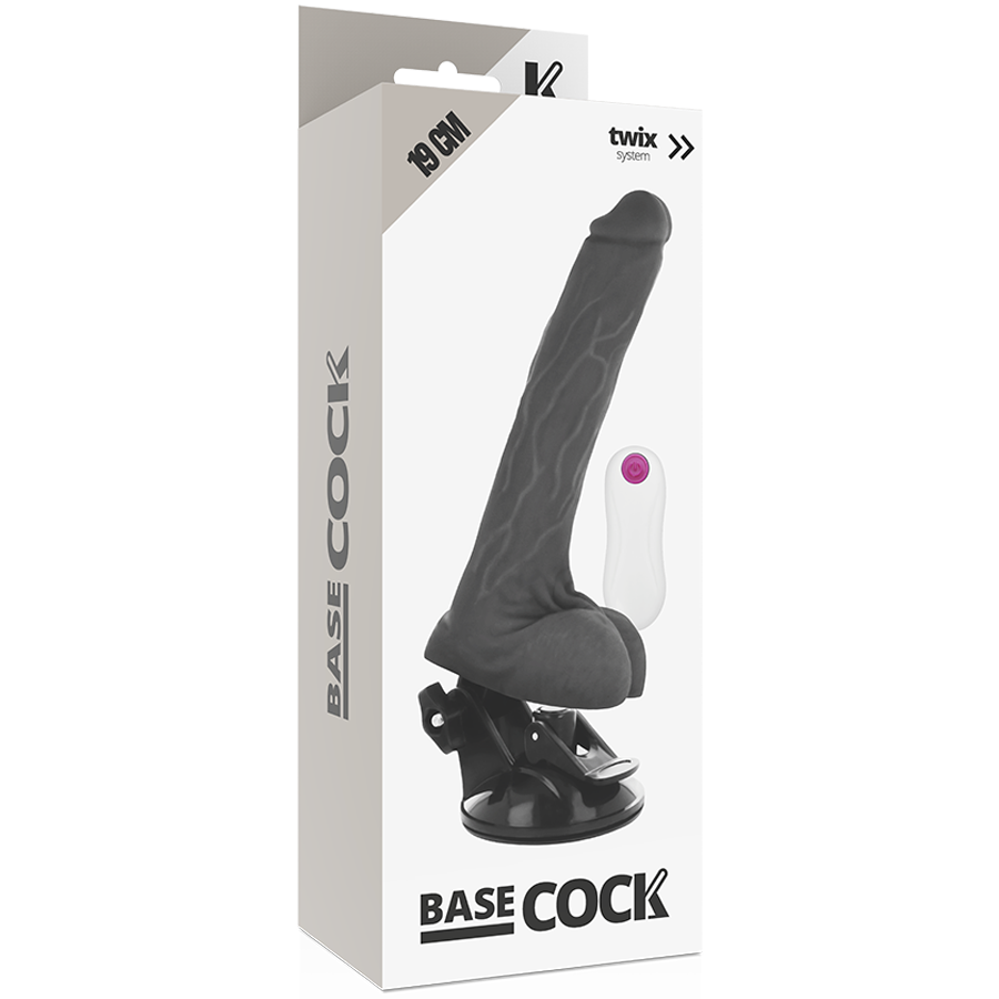 BASECOCK - VIBRATEUR RÉALISTE TÉLÉCOMMANDÉ CHAIR 19 CM -O- 4 CM