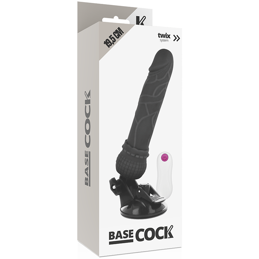 BASECOCK - VIBRATEUR RÉALISTE TÉLÉCOMMANDÉ CHAIR 19,5 CM -O- 4 CM