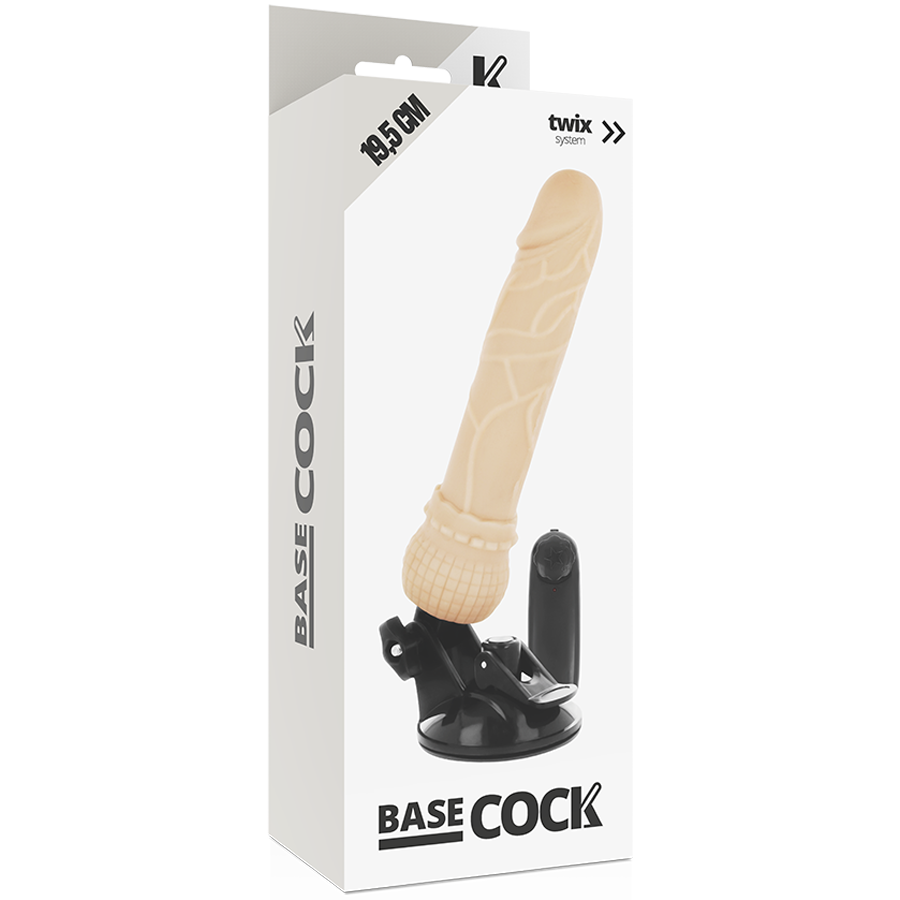 BASECOCK - VIBRATEUR RÉALISTE TÉLÉCOMMANDÉ CHAIR 19,5 CM -O- 4 CM