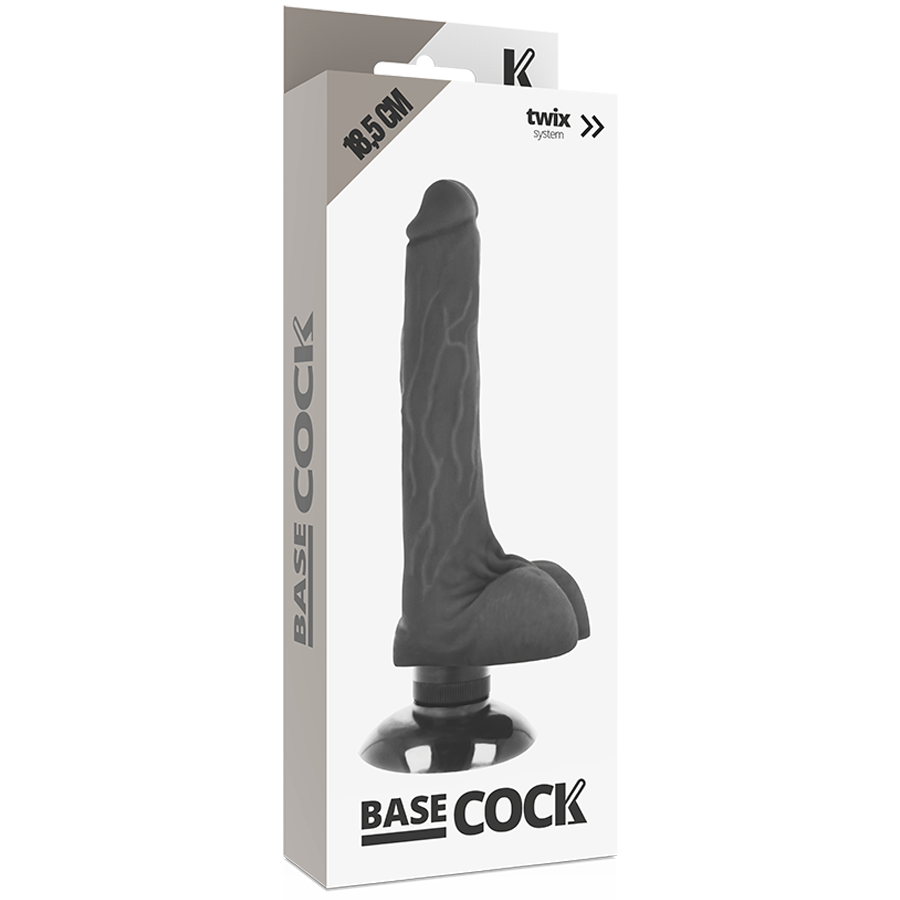 BASECOCK - VIBRATEUR RÉALISTE 2-1 CHAIR 18,5 CM -O- 4 CM