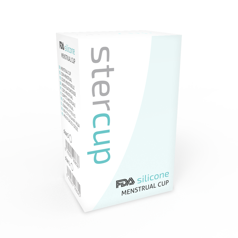 STERCUP - COPA MENSTRUAL FDA DE SILICONA AGUAMARINA - TALLA L