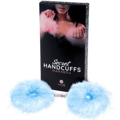 SECRETPLAY - BLUE LIGHT MARABOU HANDCUFFS