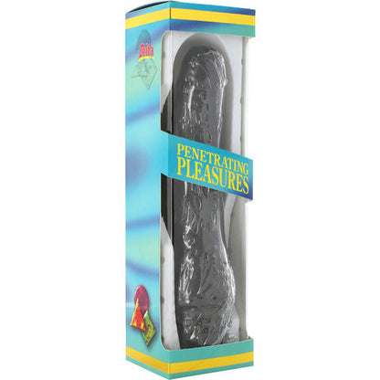 SEVEN CREATIONS - VINYL P-SHAPE VIBRATOR BLACK PENIS 20 CM